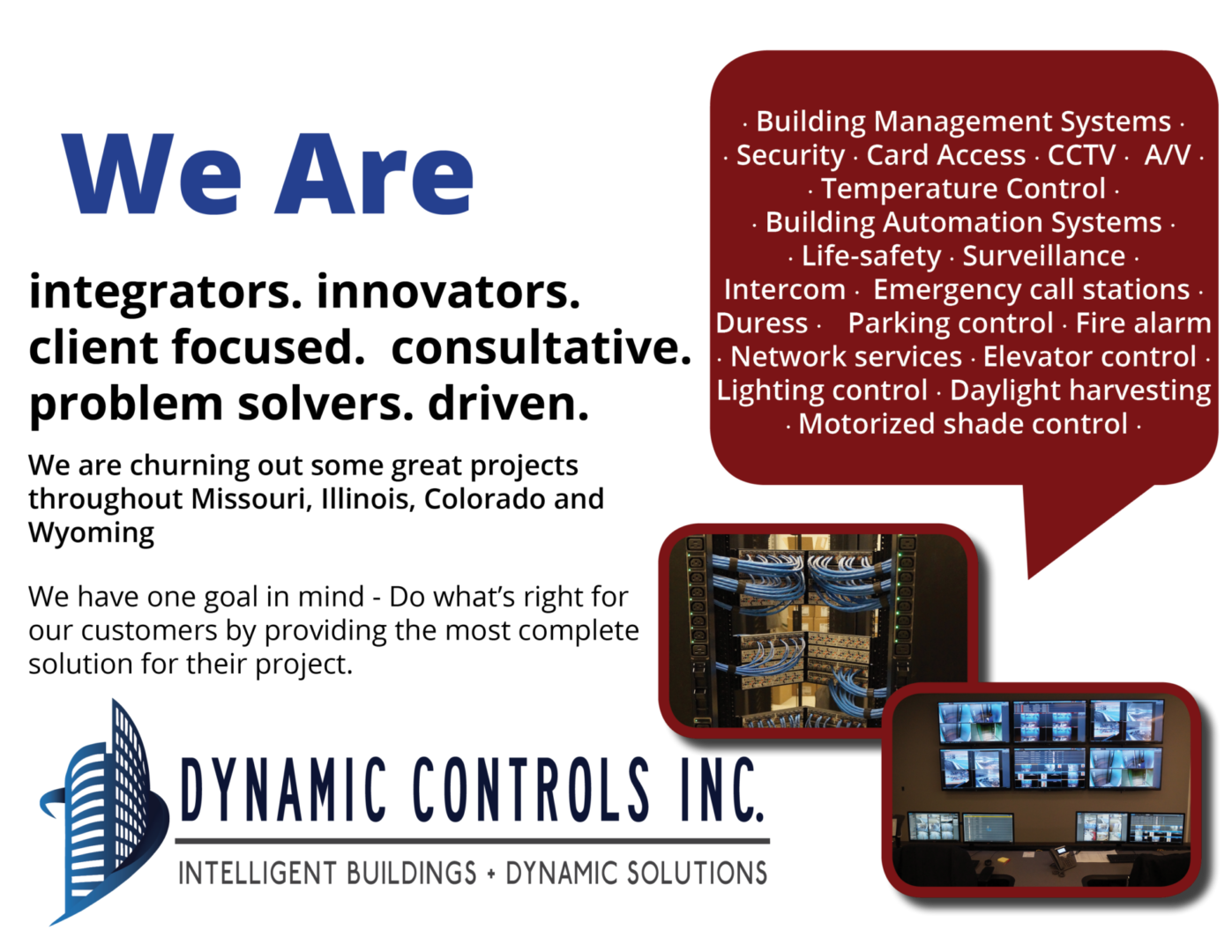 Poster with the text "Dynamic Controls Inc