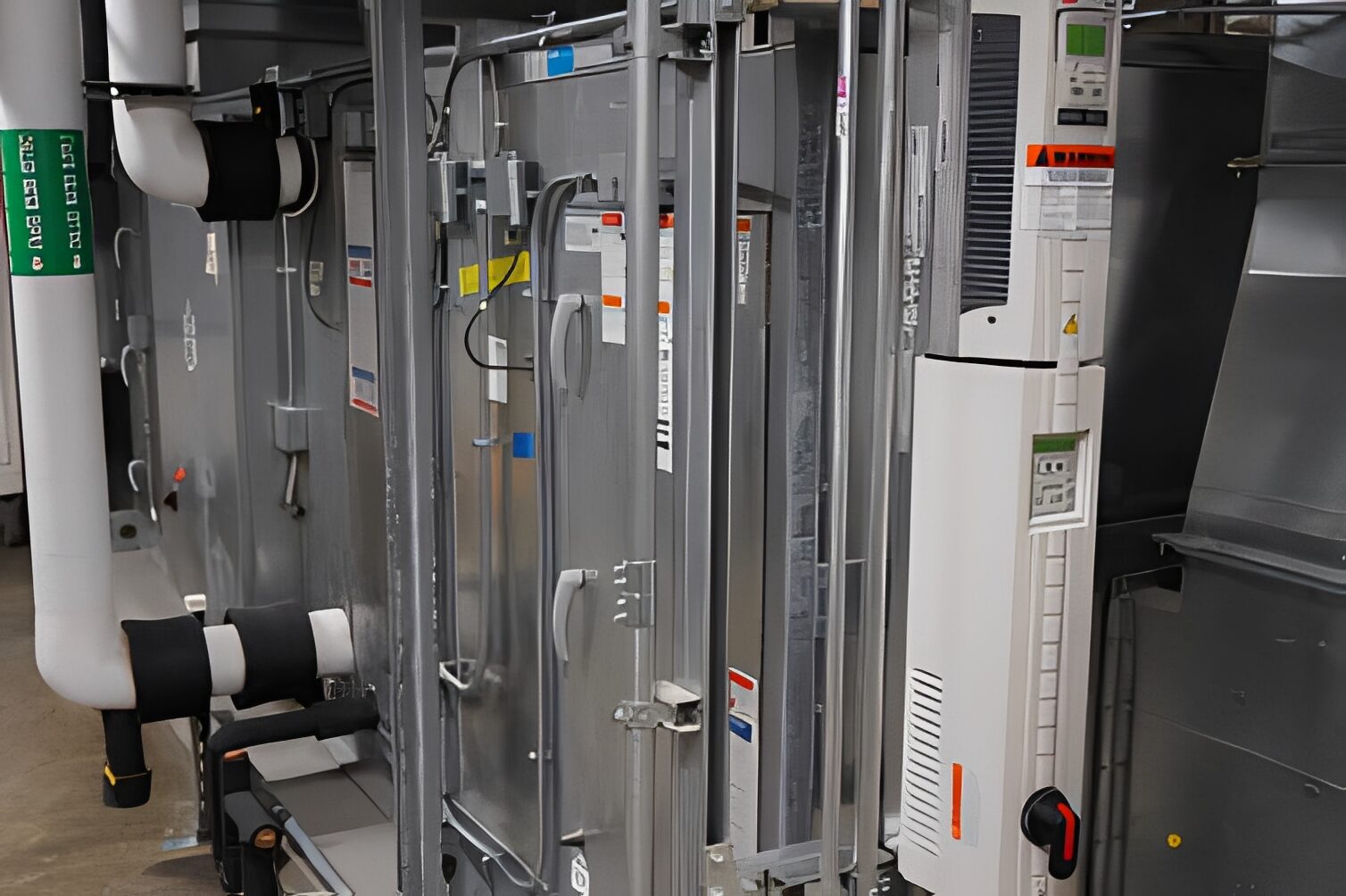 Room filled with lots of different types of electrical equipment